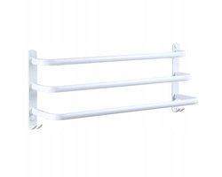 Witte Wandrek voor Handdoeken, 60cm, 3 Lagen, Aluminium