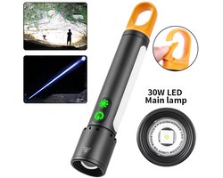 Witte zaklamp, uitschuifbare zoom, zijlamp COB, krachtige zaklamp, zaklamp met lange batterijduur, buitenzaklamp