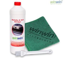 wiwinCLEAN Oven & Grillreiniger 1000 ml + Multifunctionele Doek + Kwast