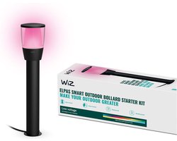 WiZ Buitenlamp - Elpas Tuinpaal - Starterset - Gekleurd en Wit Licht - Slimme LED Verlichting - 12V - Zwart
