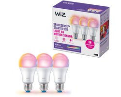 WiZ Lamp 3-pack - Slimme LED-Verlichting - Warm- tot Koelwit Licht - E27 - 60W - mat - Wi-Fi