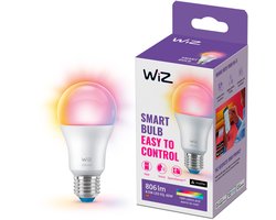 WiZ Lamp - Gekleurd en Wit Licht - Slimme LED Verlichting - E27 fitting - 60W - Mat - Wi-Fi