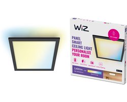 WiZ Plafondlamp LED Paneel - 60 x 60 cm - Warm- tot Koelwit Licht - Slimme LED Verlichting - 36W - Vierkant - Zwart