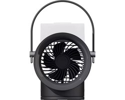 WizBay Premium Select® Draagbare Desktop Mini Water Aircooler - Airco - LED Licht - 350ml Watertank - Mist Luchtvochtigheid - Met draagbaar Handvat - Plaats voor Geurtablet -Lluchtkoeler - Kantoor Slaapkamer Woonkamer Camping Vakantie - Zwart
