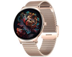 WizBay Premium Select® Ultra Dun 1.42inch AMOLED Elegante Smartwatch Dames Heren AMOLED - Android en iOS - Bluetooth Call - 02 Zuurstof - Dynamic Hartslag & Slaap Monitor - Message - Magnetic Laden - Smartwatches - Goud Glanzende Kast - Gouden Band