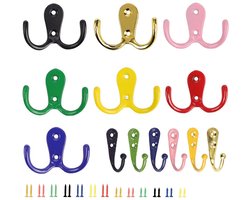 WJUAN 13-pack kapstokhaken, zinklegering Bunta-haken, 2 specificaties, aan de muur te bevestigen kapstokhaken, met schroeven, galvanisatieproces, geschikt voor slaapkamer, garderobekast, woonkamer