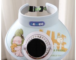 WK Kinderen Zonnehoed met Fan-solar charger +type c Opladen- Zonne Pet- Ventilator werkt continu onder de zon- Meisjes Jongens Zomerhoed UV-bescherming- Zonne pet -Zonnehoed met Ventilator- 600 mAh- blauw