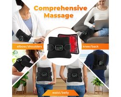 WK Multifunctionele verwarmingsmassagepad met Infra rood units - 6 IN 1 massagekussen - 46 dubbelkernige rode lichtparels - oplaadbaar - ultralange batterijduur tot 14 uur - massage met vaste tijdsinstellingen van 15/30/45 minuten.