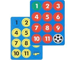 WM Sports Voetbal magneten - Magneten - Voetbalmagneten - Magneetjes - Genummerde magneten - Tactiekbord magneten - Magneten voor tactiekbord - Platte magneten - 24 Stuks
