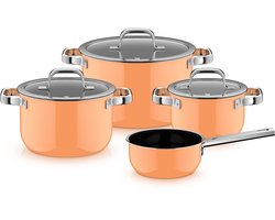 WMF Fusiontec 2.0 Mineral Pro - Pannenset - 4-delig - Papaya Orange - Inductie - Krasbestendig - Geschikt voor alle warmtebronnen