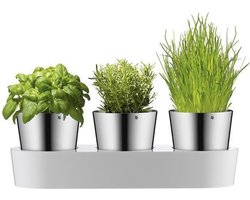 WMF Gourmet Kruidentuin - Kruidenpot - 3-delig - RVS - Inclusief Schaar - Modern Design