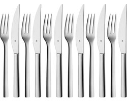 WMF Nuova Bestekset - Steakmes en -vork - 12-delig - 6 personen