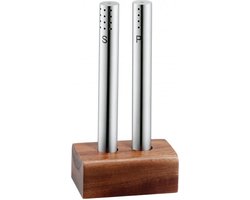 WMF Peper- en Zoutstel - RVS en Acaciahout - 15 cm - Elegant Design - Duurzaam - Handmatig