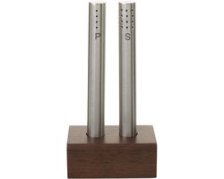 WMF Peper- en Zoutstel - RVS en Acaciahout - 15 cm - Elegant Design - Robuust - Handmatig