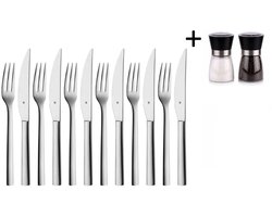 WMF Steakbestek Nuova 12-delig - Inclusief GRATIS Cookinglife Peper- en Zoutmolenset