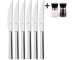 WMF Steakmessen Nuova - 6 stuks - Inclusief GRATIS Cookinglife Peper- en Zoutmolenset