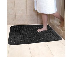 WNHB® Douchemat Antislip Vierkant 80x80 cm – Met Zuignappen – Voor Douche of Bad – Transparant Grijs