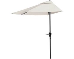 WNHB® Halfronde Balkonparasol 275 cm – Parasol Voor Kleine Ruimtes – Halve Parasol Voor Balkon Caravan Of Camping – Alternatief Voor Schaduwdoek