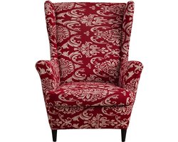 WNHB® Stoelhoes oorfauteuil - 2-delige set rekbaar en wasbaar elastaan - meubelbeschermer barokstijl voor woonkamer slaapkamer hotel