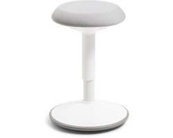 Wobblez® Savvy Wiebelkruk - in hoogte verstelbare bureaukruk van 40-60 cm - Grijze zitting Wit frame