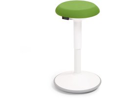 Wobblez® Savvy Wiebelkruk - in hoogte verstelbare bureaukruk van 40-60 cm - Groene zitting Wit frame