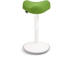Wobblez® Soothe Wiebelkruk met Zadel - in hoogte verstelbare zadelkruk van 45-65 cm - Groene zitting Wit frame