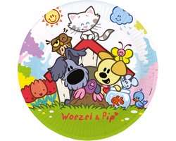Woezel En Pip Bordjes Papier 23 Cm: 8 Stuks