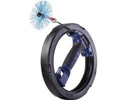 Wöhler Schoorsteenveegset - Incl 2 Buisborstels voor rookkanalen 10cm, 15cm en 20cm - Flexibele glasvezelstang 15m / Ø4,5mm + lengte aanduiding - Professionele Schoorsteenveeghaspel
