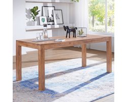 WOHNLING Massief Houten Eettafel - Moderne Tafel - Acaciahout - Handgemaakt - 160cm x 80cm x 76cm