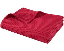 WOHNWOHL Bedspread • Waffle Pique Lightweight Blanket, Made of 100% Cotton • Airy Sofa Blanket, Versatile • Easy-Care Blanket • Cotton Blanket • Various Sizes and Colours