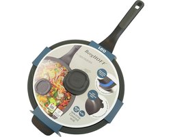 Wok antikleef met deksel Stone 28cm - Zwart - PFAS-vrij