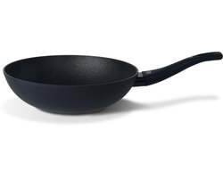 Wokpan met anti-aanbak coating - Best Getest! - Ø 28 cm - mat zwart - Virtus