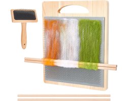 Wol Mengbord en Kaardekam Set, Inclusief Borstel en Houten Sticks voor Kleurmengingen en Organiseren van Vezels