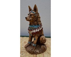 Wolf met Veren Western beeld - Decoratie - Woonaccessoires - Beeld - 15,5cm hoog
