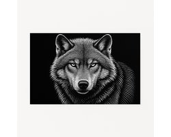 Wolf muurdecoratie – wanddecoratie modern – woonkamer poster – 150x100 cm