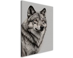 Wolf portret - Dieren wanddecoratie - Canvas schilderijen Pelage - Schilderijen op canvas industrieel - Canvas schilderijen woonkamer - Kunstwerken schilderij canvas 80x120 cm