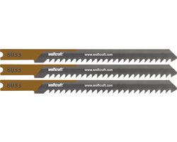 wolfcraft - Panlat Decoupeerzaagbladen - 3 stuks - HCS-blad met U-schacht – Decoupeerzaagblad ideaal voor panlatten en kanthout - 8033000