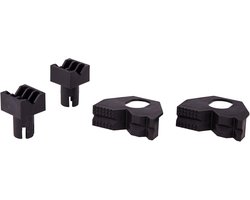 wolfcraft Set klembekken voor vlak- en rondspannen, 4-dlg I 6174000 I Voor een breed scala aan klemmogelijkheden op alle tafels met boorgaten van 20 mm