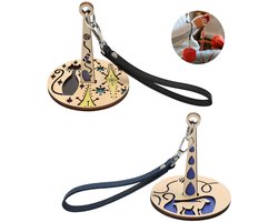 Wolhouder - 2 stuks - Garen Houder - Brei Accessoires - Haken - Breien- Yarn Holder - Yarn Winder - Yarn Fix - Polsgarenhouder - Hout - Zwart & Blauw