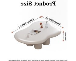 Wolk Koffietafel - Eettafel bijzettafel - Woonkamer inrichting - Afgeronde randen - 119x89 cm - Beige