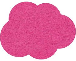 Wolk vilt onderzetters  - Fuchsia - 6 stuks - 10,5 x 8 cm - Tafeldecoratie - Glas onderzetter - Cadeau - Woondecoratie - Tafelbescherming - Onderzetters voor glazen - Keukenbenodigdheden - Woonaccessoires - Tafelaccessoires