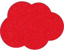 Wolk vilt onderzetters  - Rood - 6 stuks - 10,5 x 8 cm - Tafeldecoratie - Glas onderzetter - Cadeau - Woondecoratie - Tafelbescherming - Onderzetters voor glazen - Keukenbenodigdheden - Woonaccessoires - Tafelaccessoires