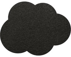 Wolk vilt onderzetters  - Zwart - 6 stuks - 10,5 x 8 cm - Tafeldecoratie - Glas onderzetter - Cadeau - Woondecoratie - Tafelbescherming - Onderzetters voor glazen - Keukenbenodigdheden - Woonaccessoires - Tafelaccessoires