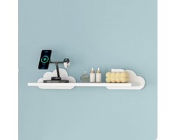 Wolk Vorm Wandplank‑ Dubbele Wolk Opbergplank‑ Zonder Boren Muurplank‑ Decoratieve Wand Opbergrek voor Slaapkamer en Woonkamer