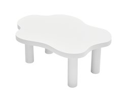 Wolken salontafel, witte salontafel voor de woonkamer, onregelmatige cartoon salontafel voor binnen, moderne driepotige bijzettafel (wit)