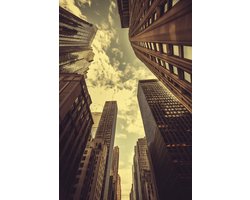 Wolkenkrabbers Poster - Vintage - Architectuur - Stadsgezicht - Fotografie - Retro - Skyline - posters - formaat 30x40cm - Wanddecoratie - XS5390KMD