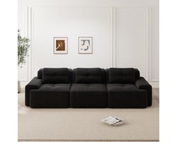Wolkenmodule bank Boneless bank - hoekbank - corduroy wolkenbank - driezits diepe woonkamerbank - niet te monteren bank - zwart
