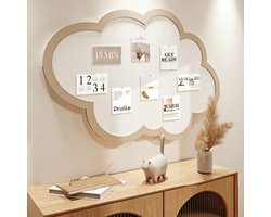 Wolkenprikbord met punaises - 60x40cm - Leuke wanddecoratie Viltkurkbord - Zelfklevende kurk memoborden - Opvouwbaar decoratief prikbord voor thuis, kantoor, school