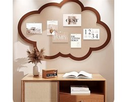 Wolkenprikbord met punaises Leuke wanddecoratie Viltkurkbord Zelfklevende kurk memoborden Opvouwbaar decoratief prikbord voor thuis, kantoor, school, Khaki