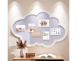 Wolkenprikbord met punaises Leuke wanddecoratie Viltkurkbord Zelfklevende kurken memoborden Opvouwbaar decoratief prikbord voor thuis, kantoor, school, wit